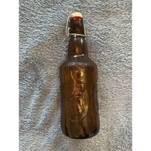 Vintage Fischer Biere d'Alsace Bottle with Ceramic Top and Wire Bail‎ Stopper